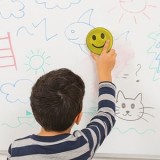 Burete rotund pentru tablă, cu design Happy Face, galben, &Oslash;8x2cm, CMCLASS