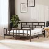 VidaXL Cadru de pat, gri , 200x200 cm, lemn masiv de pin