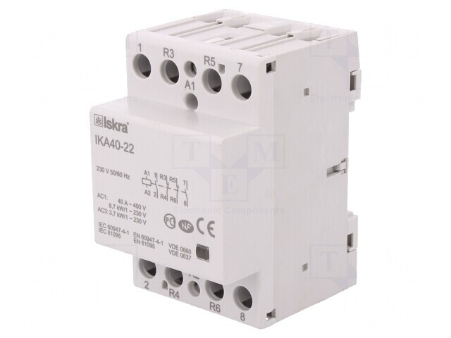Contactor 4P 40A 230VAC NC/NO