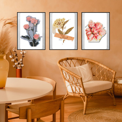 Set 3 postere vintage pentru living dormitor office foto