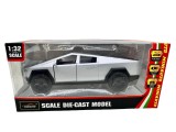Macheta Tesla Cybertruck gri 1:32 metal lumini si sunete usi deschise