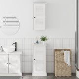 vidaXL Set de mobilier pentru baie cu raft cu depozitare cu ușă 2 pcs alb antichizat