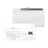 Plic DL RTC, 110 x 220 mm, fereastra stanga, 35 x 90, siliconic, 100 bic/set, alb