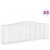 Cumpara ieftin Cosuri gabion arcuite 9 buc, 400x50x120/140 cm, fier galvanizat
