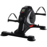 SPORTNOW Mini bicicleta de antrenament, antrenor de pedale, aparat de antrenament cu 8 nivele de rezistenta, Display LCD, Metal, Plastic, Negru | Aoso
