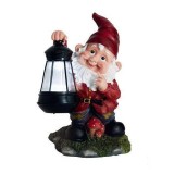 Decoratiune gradina, ceramica/plastic, lampa solara, pitic, 17x16x27 cm, Strend Pro