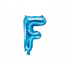 Balon folie metalizata litera F, albastru, 35cm foto