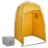 Toaleta portabila de camping cu cort, 10+10 L GartenMobel Dekor, vidaXL