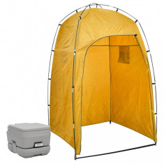 Toaleta portabila de camping cu cort, 10+10 L GartenMobel Dekor