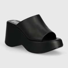 Buffalo papuci Joy Mule femei, culoarea negru, toc pana, 1602203.BLK