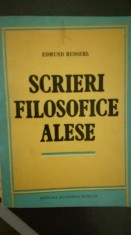 Scrieri filosofice alese, Edmund Husserl, Editura Academiei, 1993