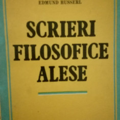 Scrieri filosofice alese, Edmund Husserl, Editura Academiei, 1993