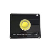 Proiector LED 50W Rotund, Exterior, 220V, IP65, Alb Rece, Aluminiu, Gradina, Teren, Parcari