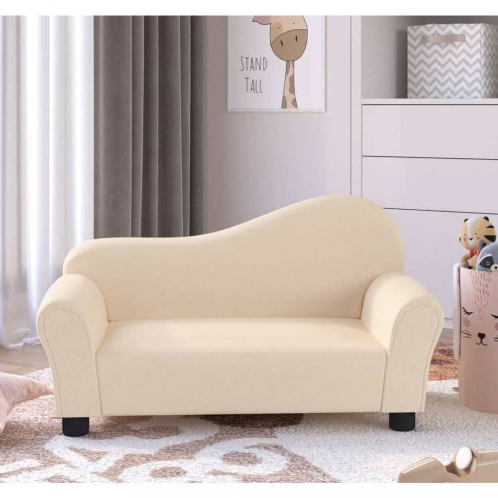 Canapea pentru copii, crem, material textil, vidaXL | Okazii.ro