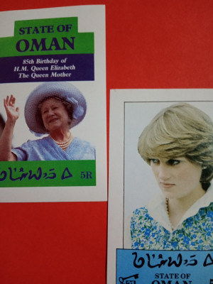 OMAN, QEEN ELIZABETH, DIANA - 2 COLIȚE MNH foto