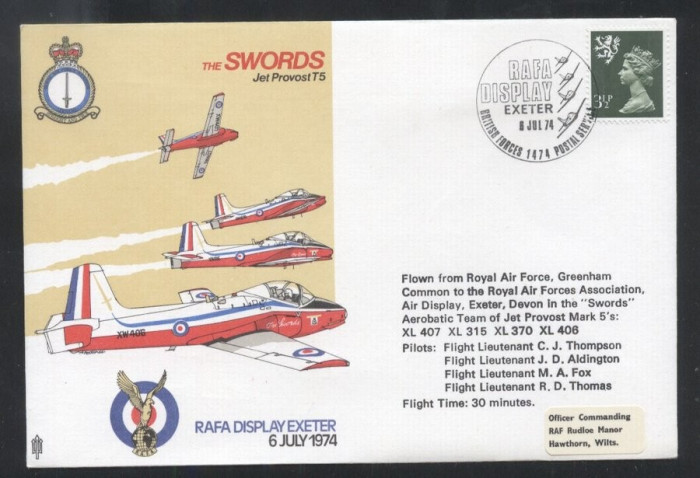 Great Britain 1974 RAF - The Swords Jet Provost T5 K.373