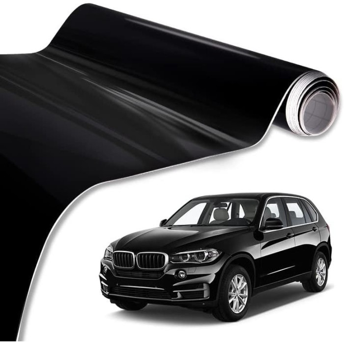 Folie auto pentru colantare integrala, Termoplastica, cu tehnologie BUBBLE FREE , culoare Negru, finisaj Lucios, dimensiune 3,0m x 1,52m