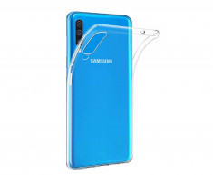 SET 1x Husa silicon Samsung Galaxy A50 , Transparenta + 1x Folie sticla securizata Samsung Galaxy A50, Antisoc, TPU, Viceversa foto