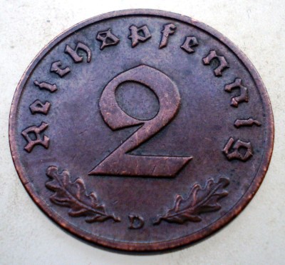 B.004 GERMANIA 2 REICHSPFENNIG 1937 D foto