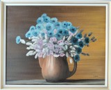 Cumpara ieftin Evano-&quot;Vas cu flori&quot;, pictură frumoasă &icirc;n ulei pe p&acirc;nză, Realism