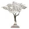 Decoratiune metal Copacul Vietii, 60 cm, argintiu metalizat