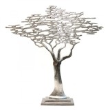 Decoratiune metal Copacul Vietii, 60 cm, argintiu metalizat