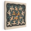 Tablou litografie Pasari de Escher albastru, negru 2053 Tablou canvas pe panza CU RAMA 80x80 cm