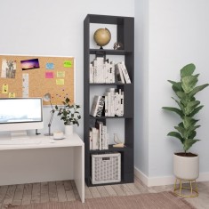 Bibliotecă/Separator cameră, gri extralucios, 45x24x159 cm, PAL foto