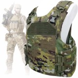 Vesta tactica reglabila Linovit&reg;, Impermeabila, Sistem MOLLE, Buzunare modulare, Suport pentru placi balistice, pentru Airsoft, Paintball, Vanatoare s