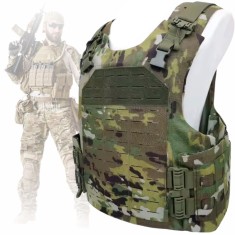 Vesta tactica reglabila Linovit&reg;, Impermeabila, Sistem MOLLE, Buzunare modulare, Suport pentru placi balistice, pentru Airsoft, Paintball, Vanatoare s