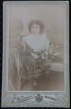 Fotografie tip CDV, Fetita cu parul cret, inceput de secol XX