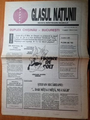 ziarul glasul natiunii iunie 1993-ziar duplex chisinau-bucuresti foto