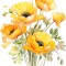 Sticker decorativ, Buchet de Flori Maci, Galben, 69 cm, 1350STK-6