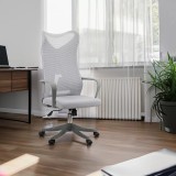 Scaun birou ergonomic OFF 634 gri, spatar inalt, suport lombar reglabil, mesh respirabil, reglare multipla, confortabil si durabil