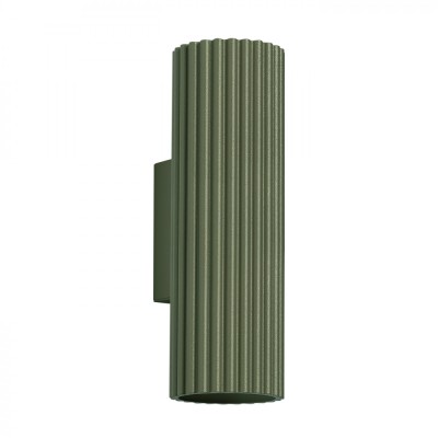 Lampă De Perete Karbon Verde Măsliniu Din Aluminiu Cu 2 Becuri Tub Minimalistă De Interior. foto