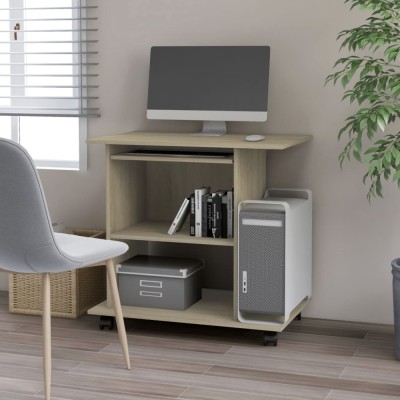 Gossi birou computer, stejar sonoma, 80x50x75 cm, lemn prelucrat foto