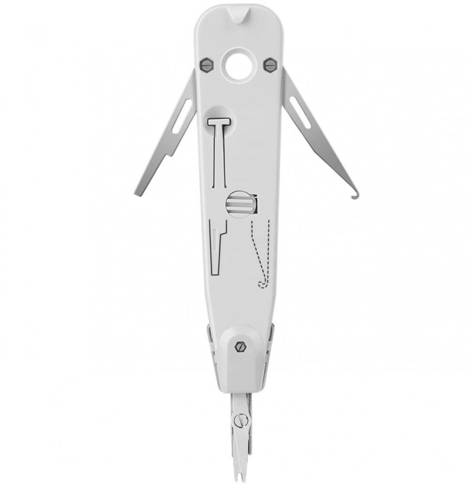 Cleste Insertizor, Zamo, Punch Down, tip Krone, pentru Reglete LSA, Foarfeca Otel, Culoare Gri
