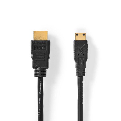 Cablu mini HDMI - HDMI 3m High Speed 4K 30Hz 10.2Gbps cu Ethernet Nedis foto