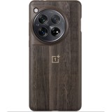 Husa pentru oneplus 12, walnut texture bumper, maro