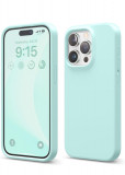 Husa silicon antisoc cu microfibra interior pentru Iphone 15 Pro Turcoaz, Turquoise