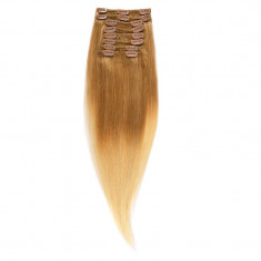 Clip-on Par Natural 50cm 100gr Ombre Saten Luminos/Blond Deschis #T8/60 foto