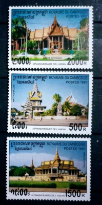 CAMBODGIA 1997 arhitectura clădiri palate muzee SERIE 3V.MNH foto