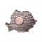 Magnet de frigider, harta Romaniei, MB055