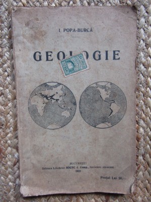 CARTE ELEMENTARA DE GEOLOGIE PENTRU CLASA A IV -A SECUNDARA de I. POPA - BURCA foto