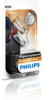 Becuri auto Philips 12V T10 W2.1x9.5d 5W alb Kft Auto foto