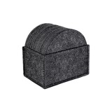 Set 12 suporturi pentru pahare cu suport pentru depozitare Hoomil, D 10 cm, pasla, gri