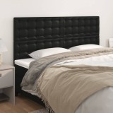 Cumpara ieftin Tăblii de pat, 4 buc, negru, 90x5x78/88 cm, piele ecologică