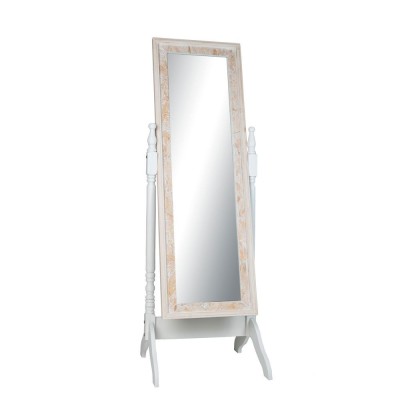 Oglinda de podea Romantic White Beige 55 cm x 50 cm x 160 cm foto
