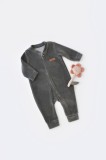 Salopeta BabyCosy Bumbac Organic 80% Poliester 20% Antracit Maneca Lunga Fermoar Marime 18-24 Luni Unisex GOTS