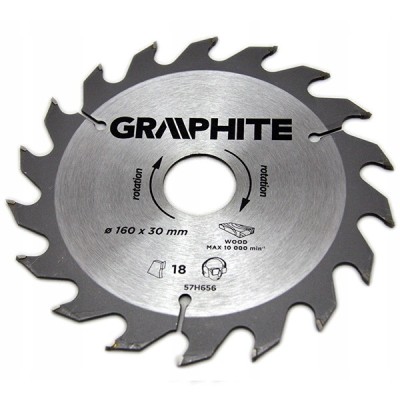 Panza ferastrau circular 18 dinti varfuri HM 160x30mm GRAPHITE 57H656 HardWork ToolsRange foto
